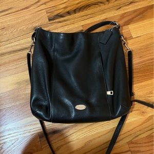 GENUINE BLACK LEATHER COACH MESSENGER BAG